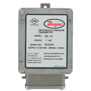 DWYER 608 intrinsically safe differential pressure transmitter